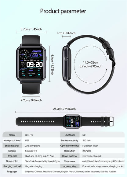 Smart Waterproof Watch – Fitness Tracker with Heart Rate & Sleep Monitor