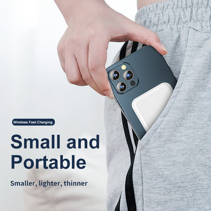 Mini Magnetic Power Bank – 5000mAh Wireless Charger